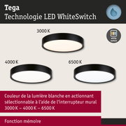 Plafonnier LED noir Tega avec lumière blanche réglable 3000K à 6500K et fonction WhiteSwitch