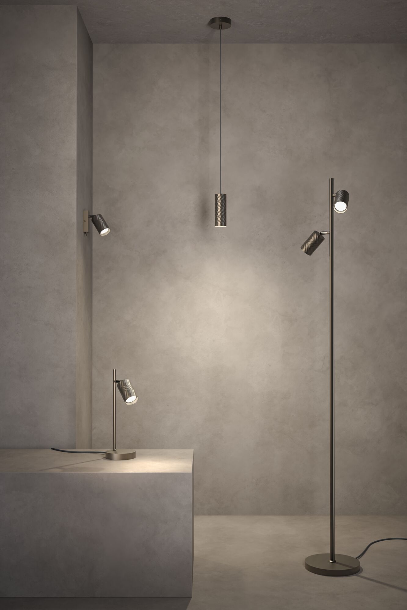 Staande lamp Loreva 1575mm max. 2x7W Titaanium