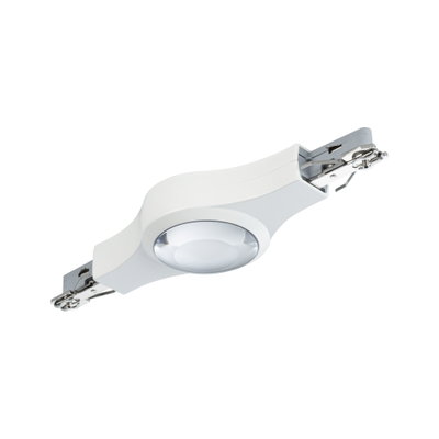 White plastic LED spotlight with metal clip for flexible lighting and easy installation