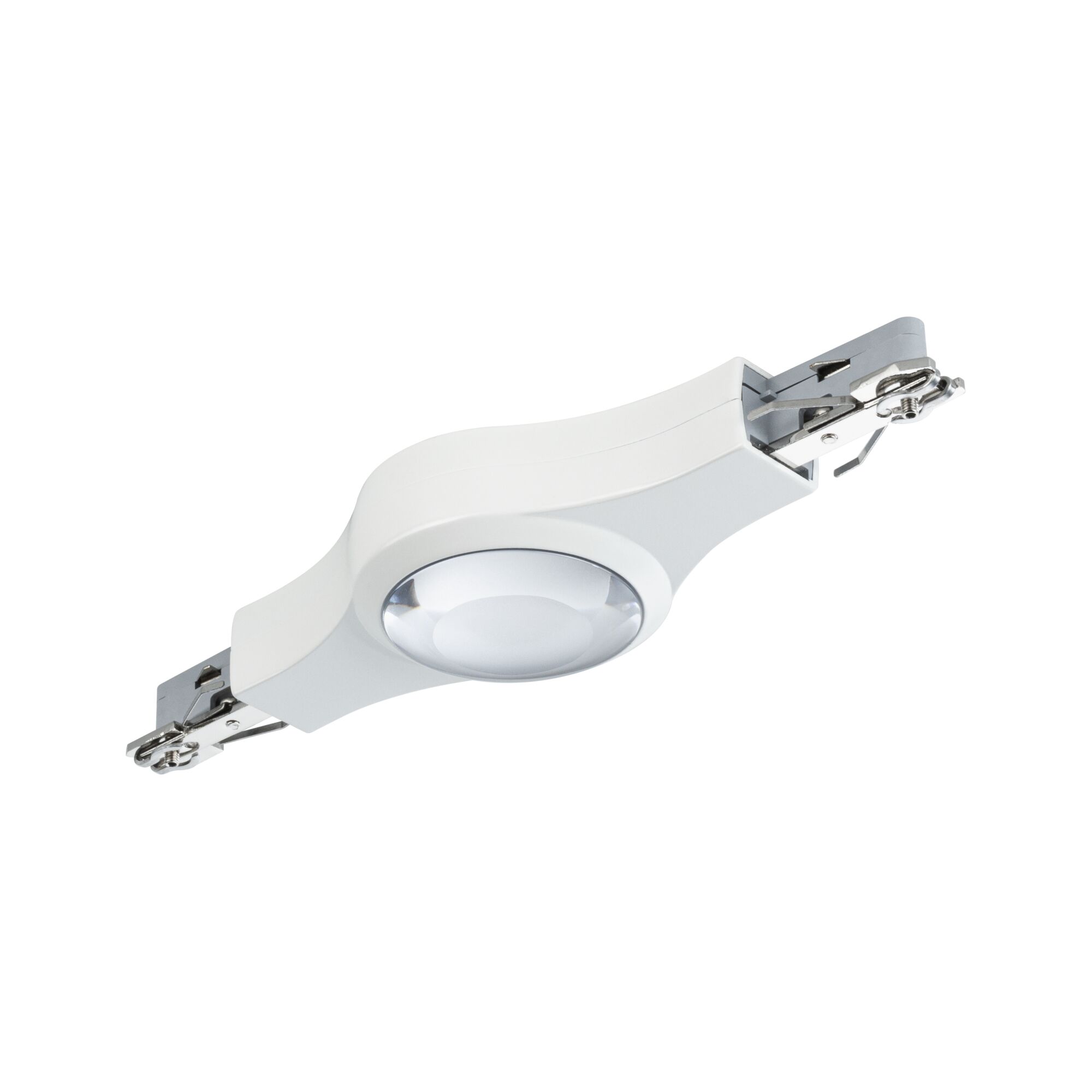 URail Verbinder Linienverbinder beleuchtet 189x57mm 5,3W Weiß Weißer LED-Einbaustrahler mit Metallclip und runder Linse für moderne Beleuchtung