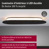 Luminaire LED durable en feutre recyclé gris foncé avec réduction du bruit pour intérieur