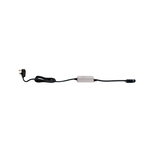 Black power cable with white inline device and UK plug, LED lighting accessory for electrical setups