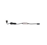 Black power cable with white inline device and UK plug, LED lighting accessory for electrical setups