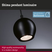 Black metal Shima pendant luminaire with modern design for bathroom lighting