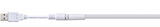 White USB cable with round connector and flat wire for LED lighting and power supply