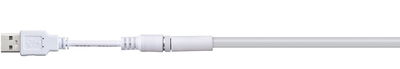 White USB cable with round connector and flat wire for LED lighting and power supply