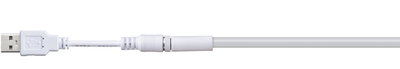 Câble USB blanc avec connecteur rond et câble plat pour éclairage LED et alimentation