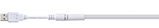 White USB cable with round connector and flexible plastic sheath for data transfer and power supply