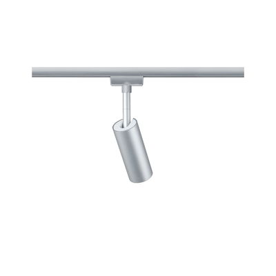 Modern silver metal LED spotlight on track system for flexible room lighting solutions