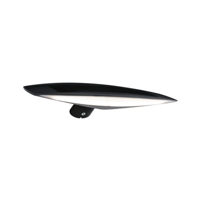 Black solar light with flat aerodynamic design and integrated LED for outdoor lighting solutions