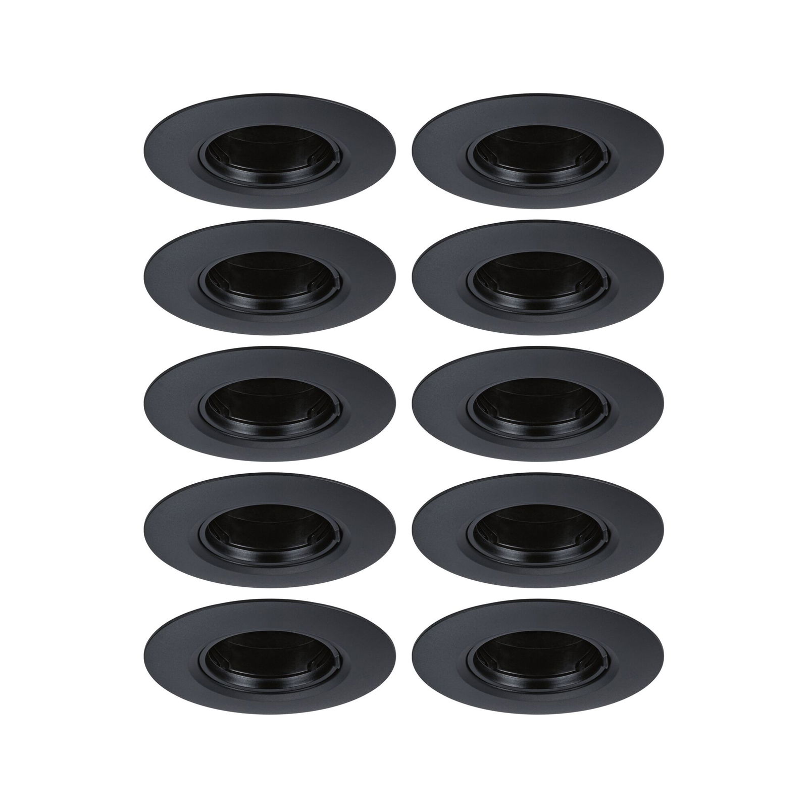 Recessed luminaire 10 pack Rigid round 90mm GU10 max. 10x10W 230V dimmable Black