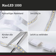 MaxLED 1000 LED-Streifen mit rückseitigem Klebeband, 144 LEDs/m, schneidbar und leicht verbindbar