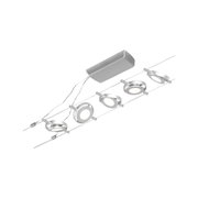 Modern silver metal LED cable spotlight with adjustable round lamps for versatile room lighting