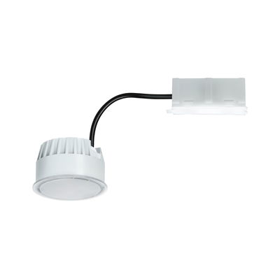 Spot encastré LED blanc compact avec câble noir et connecteur blanc pour éclairage moderne