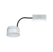 Compact white LED recessed spotlight with black cable and white connector for modern lighting