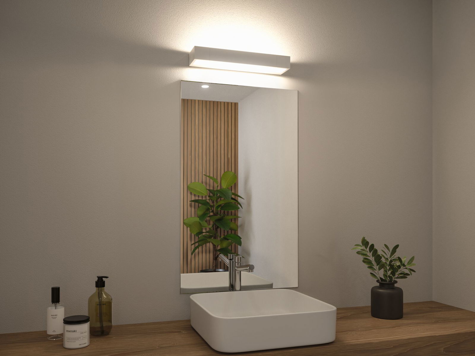 Selection Bathroom LED-vægarmatur 3-Step-Dim Lucille IP44 2700K 1000lm 230V 11,5W dæmpbar Hvid