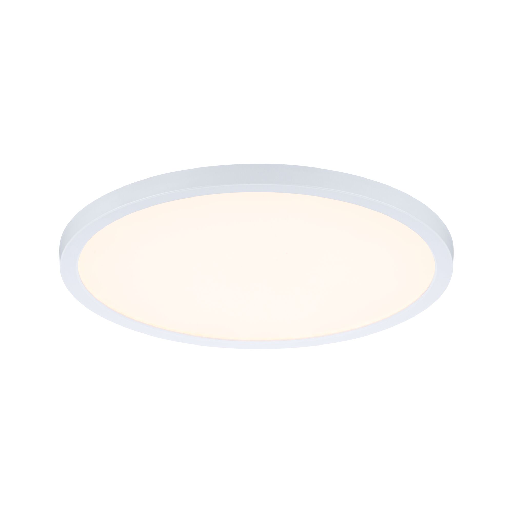 Round white LED ceiling light with warm white glow for energy-efficient room lighting