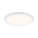Round white LED ceiling light with warm white glow for energy-efficient room lighting