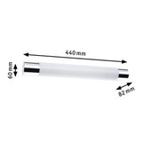 Weißer LED-Wandaufbauleuchte mit Chromenden, 440 mm lang, moderne Innenbeleuchtung