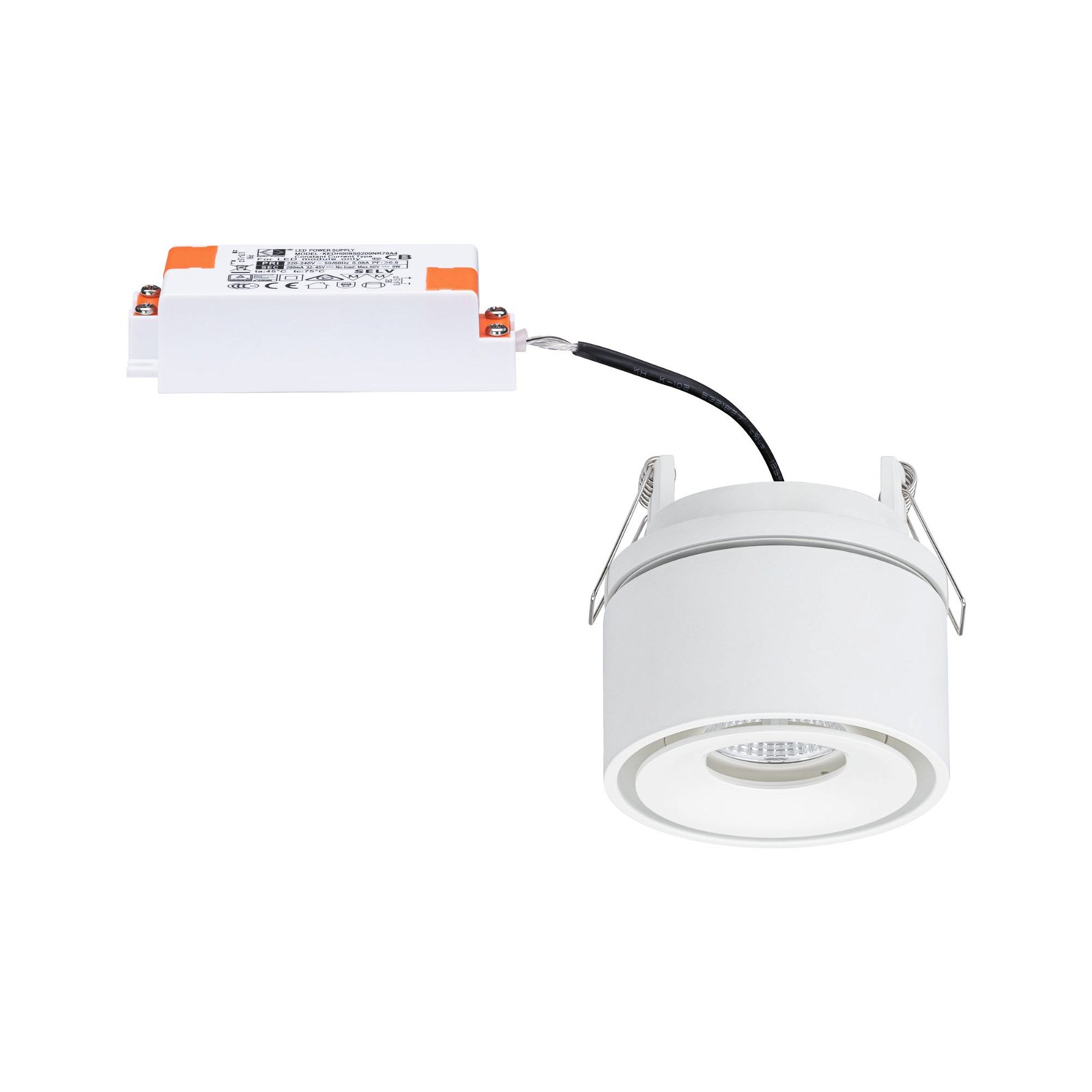 LED Recessed luminaire Spircle round 78mm 8W 550lm 230V 3000K Matt white