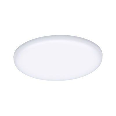 Round white LED ceiling light with matte plastic diffuser for modern room lighting