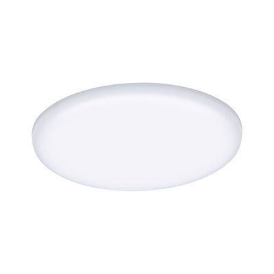 Round white LED ceiling light with matte plastic diffuser for modern room lighting