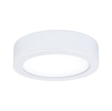 Round white LED ceiling light made of plastic with diffused light for modern interiors