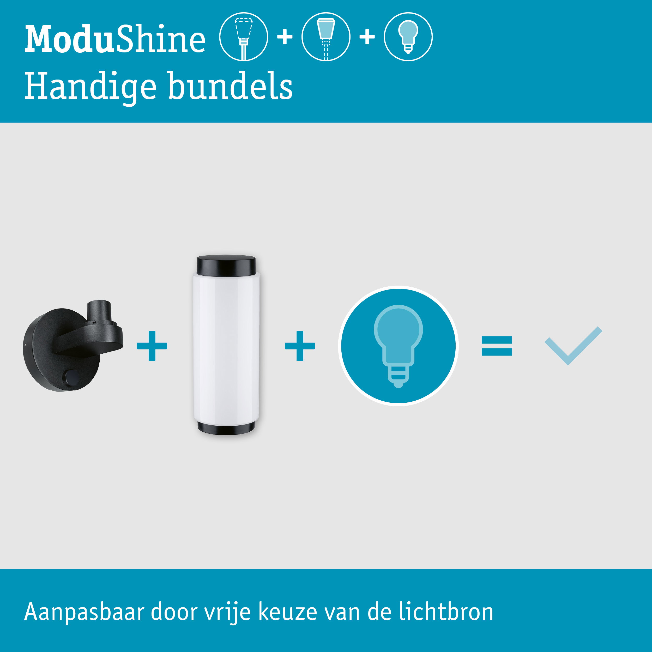 Set ModuShine Wandbevestiging Selaro zonder sensor Antraciet