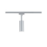 Modern silver metal LED spotlight on track system for flexible room lighting solutions