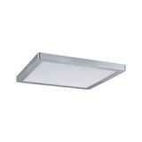 Quadratische LED-Deckenleuchte aus silbernem Aluminium mit weißem Diffusor für moderne Beleuchtung