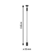 Schwarzes LED-Anschlusskabel 118 cm lang mit 35 mm Durchmesser für moderne Beleuchtungssysteme