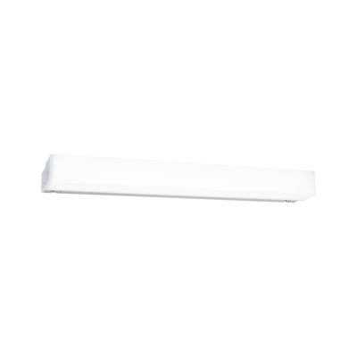 White rectangular LED wall light made of plastic for modern indoor lighting solutions