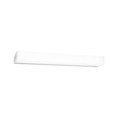 White rectangular LED wall light made of plastic for modern indoor lighting solutions