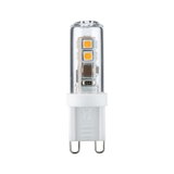 Kleine G9 LED-Lampe mit transparentem Glas und weißem Kunststoffsockel für energiesparende Beleuchtung