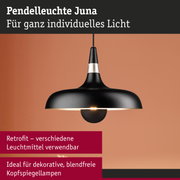 Schwarze Pendelleuchte Juna aus Metall mit mattem Finish für individuelles Licht und dekorative Beleuchtung