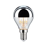 LED bulb with silver mirror cap and E14 base for energy-efficient lighting solutions