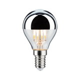 LED-Glühbirne mit silberner Spiegelkappe und E14-Fassung für energiesparende Beleuchtung