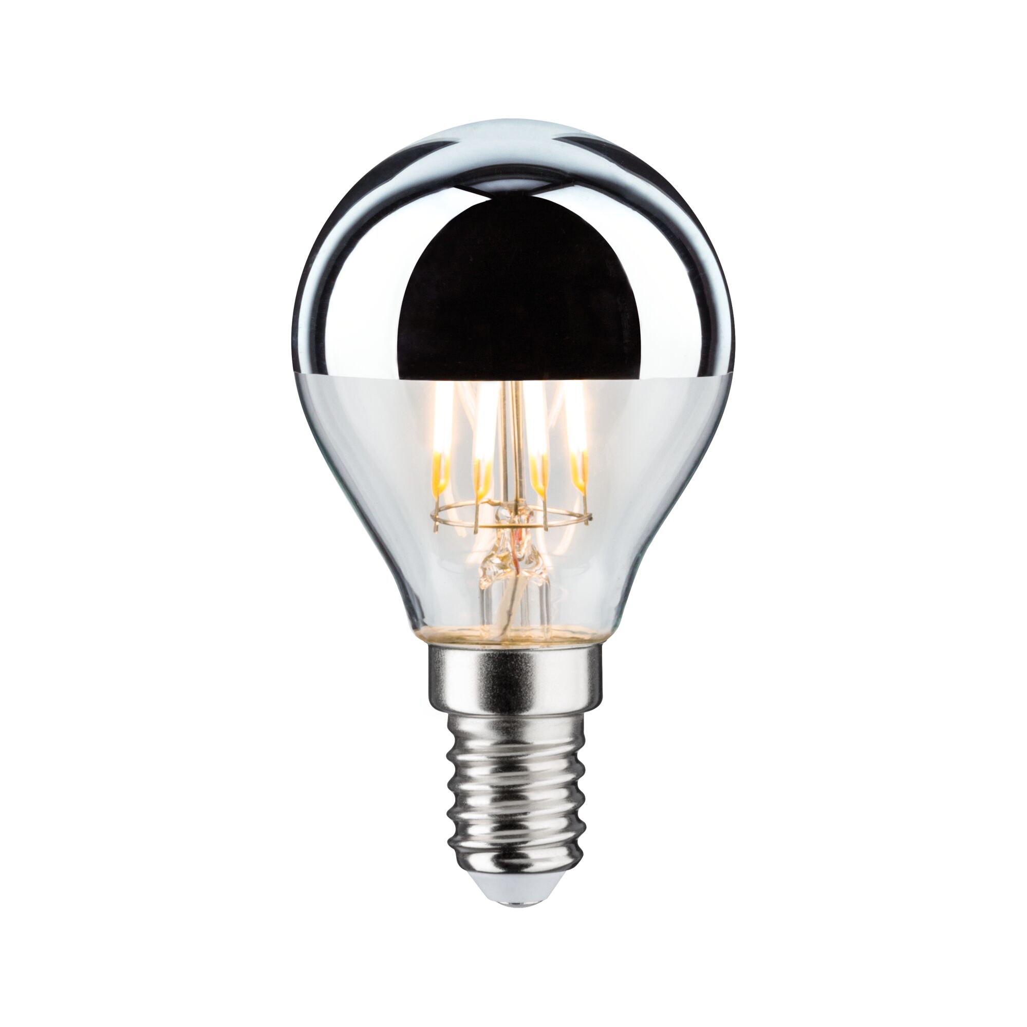E14 45mm 2700K 4,8W 440lm 230V Zilver LED-lamp met zilveren spiegelkap en E14-fitting voor energiezuinige verlichting