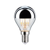 LED bulb with silver mirror cap and E14 base for energy-efficient lighting solutions