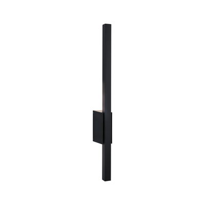 Black metal LED wall light with slim, modern design for indoor lighting solutions
