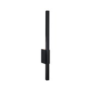 Black metal LED wall light with slim, modern design for indoor lighting solutions