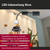Zwarte LED-inbouwspot Nova met wit LED-module, geringe inbouwdiepte, LED-verlichting