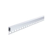 Sølvfarvet aluminium LED-profil med perforeret monteringsflange til LED-strip belysning