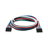 Multicolored 5-pin connector cable for LED lighting systems in electronic applications