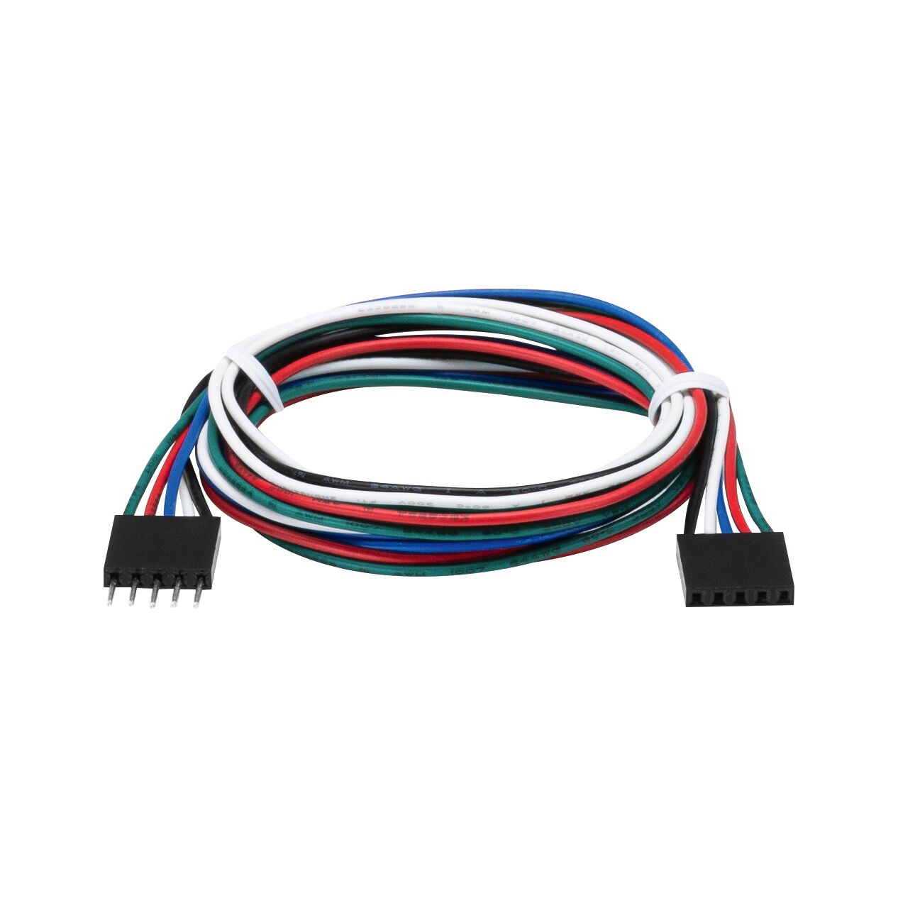 Multicoloured 5-pin connector cable for LED lighting and electronic devices
