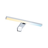 Moderne LED-Spiegelleuchte aus Chrom mit warmweißem und kaltweißem Licht, energiesparende Badlampe