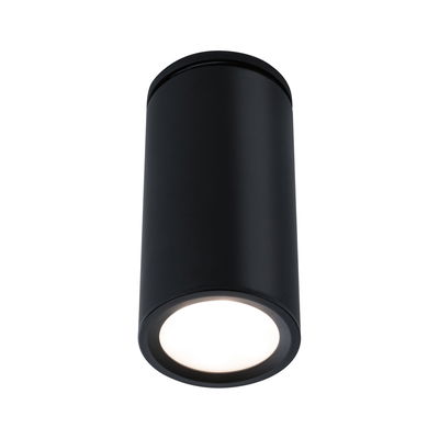 Plafonnier cylindrique noir en métal avec LED blanc chaud pour un éclairage intérieur moderne