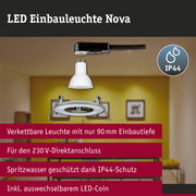 LED Einbauleuchte 3-Step-Dim Nova Basisset starr IP44 rund 78mm GU10 3x6,5W 3x460lm 230V dimmbar 2700K Eisen gebürstet