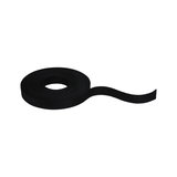 Black textile tape made of durable material, perfect for cable management and fastening.