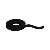Black textile tape made of durable material, perfect for cable management and fastening.